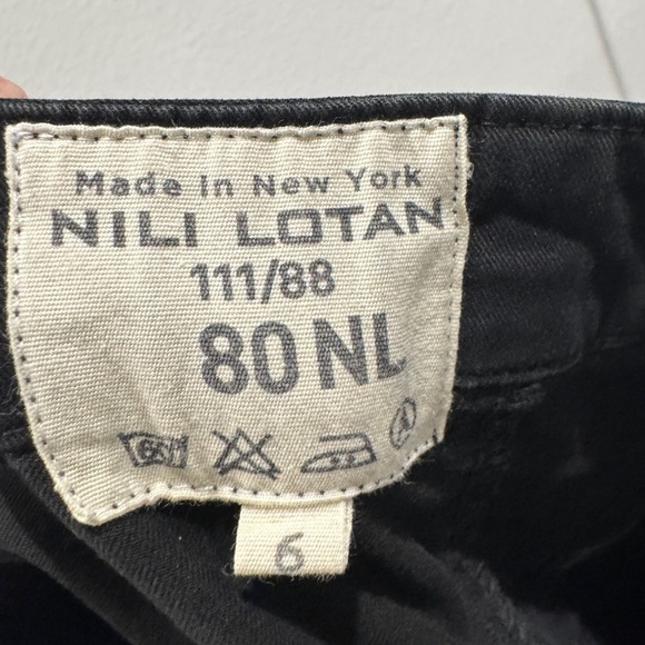 Nili Lotan Cropped Military Carbon Black Cotton Blend Zipper Pants Size 6 - Picture 14 of 16